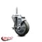 Service Caster 4 Inch Gray Polyurethane Wheel Swivel 58 Inch Threaded Stem Caster with Brake SCC SCC-TS20S414-PPUB-TLB-58212 - alternate 4